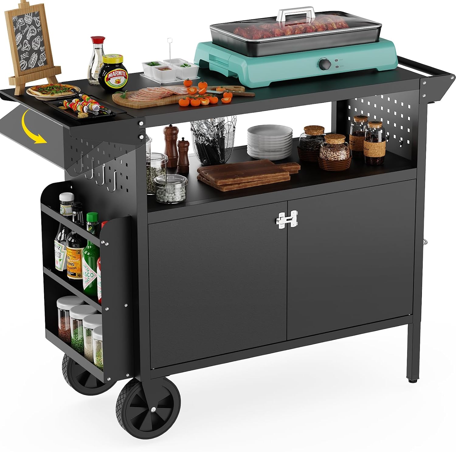 Outdoor Furniture With Storage - Outdoor Grill Cart Table With Storage