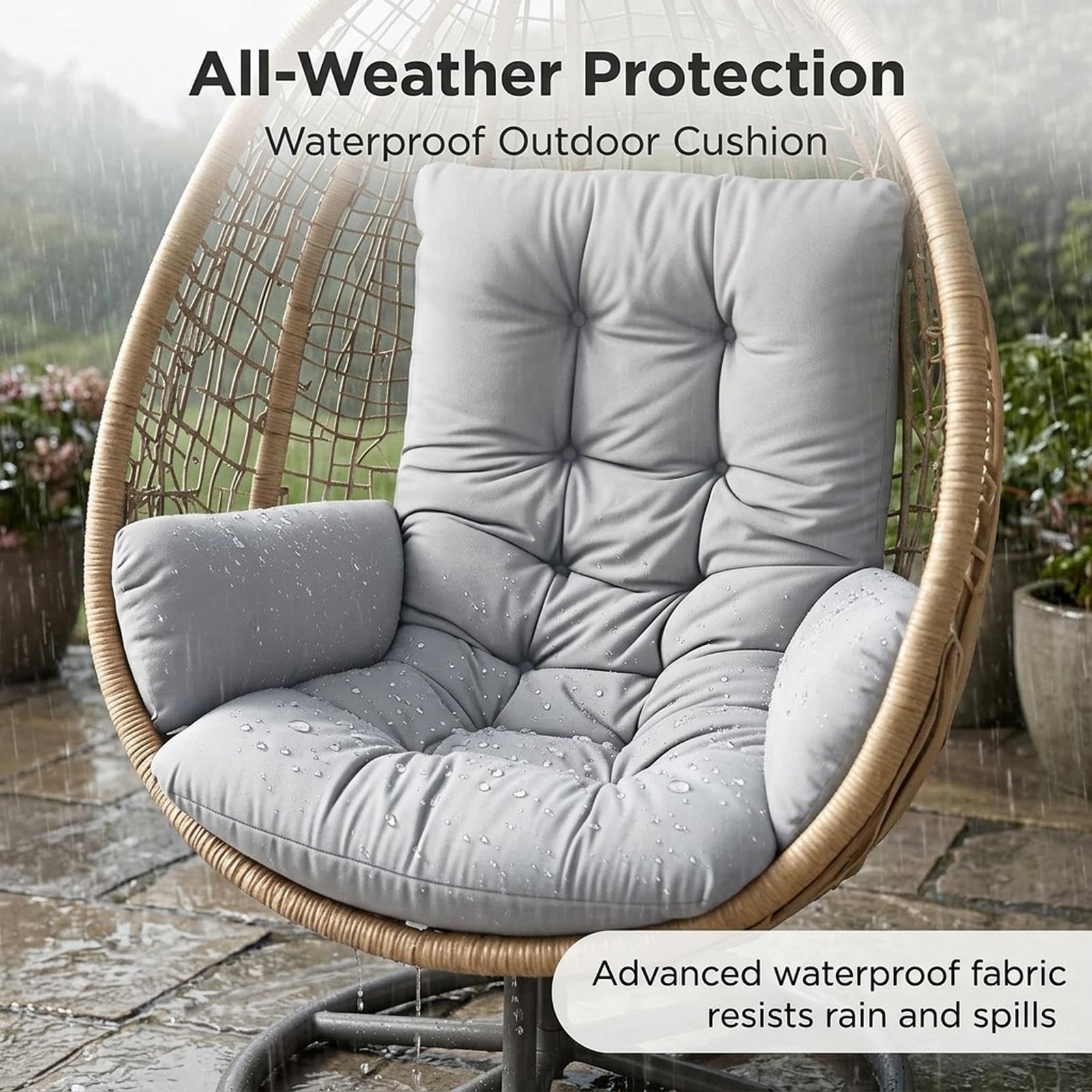 Outdoor Furniture Replacement Fabric - Egg Chair Cushion Replacement, 60x120CM Thick