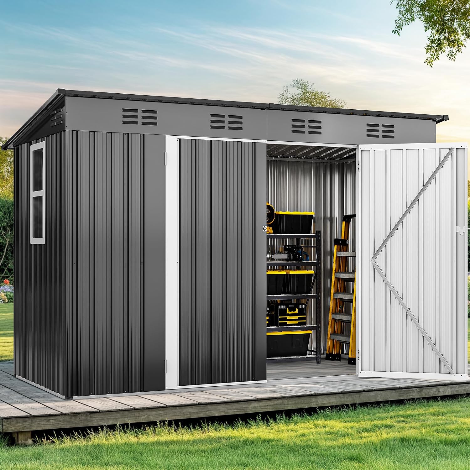 Outdoor Furniture With Storage - 9' x 4' Outdoor Storage Shed