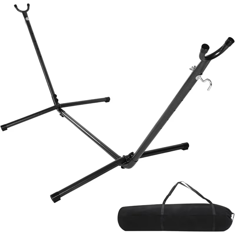Hammock With Stand - Adjustable Spreader Bar Metal Frame Outdoor