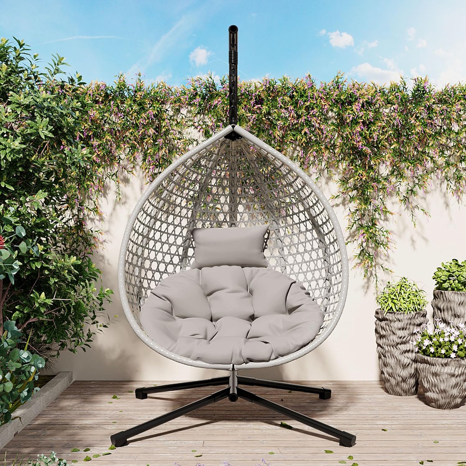 Foldable HDPE Rattan Hanging E - Outdoor Furniture Hdpe ulasan dan harga