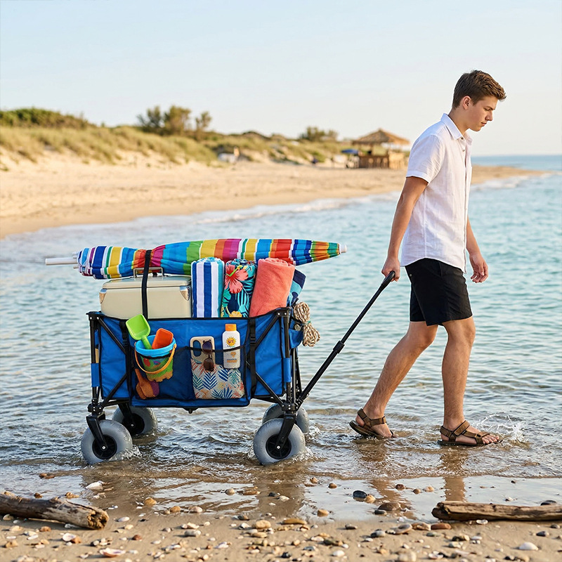 Foldable Metal Beach Wagon Qui - Outdoor Furniture Table ulasan dan harga