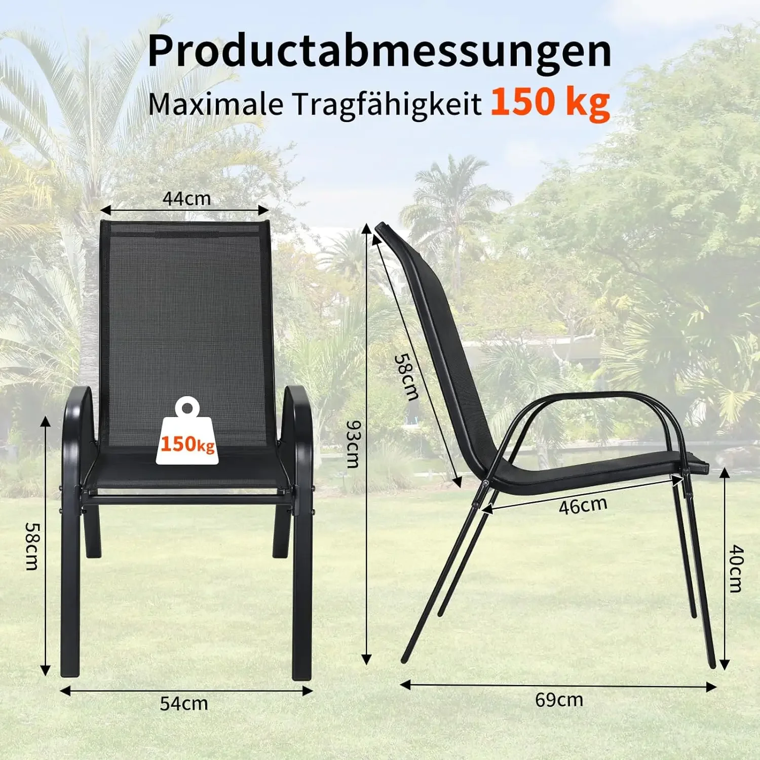Metal Outdoor Chair Set Stacka - Outdoor Furniture On Sale ulasan dan harga