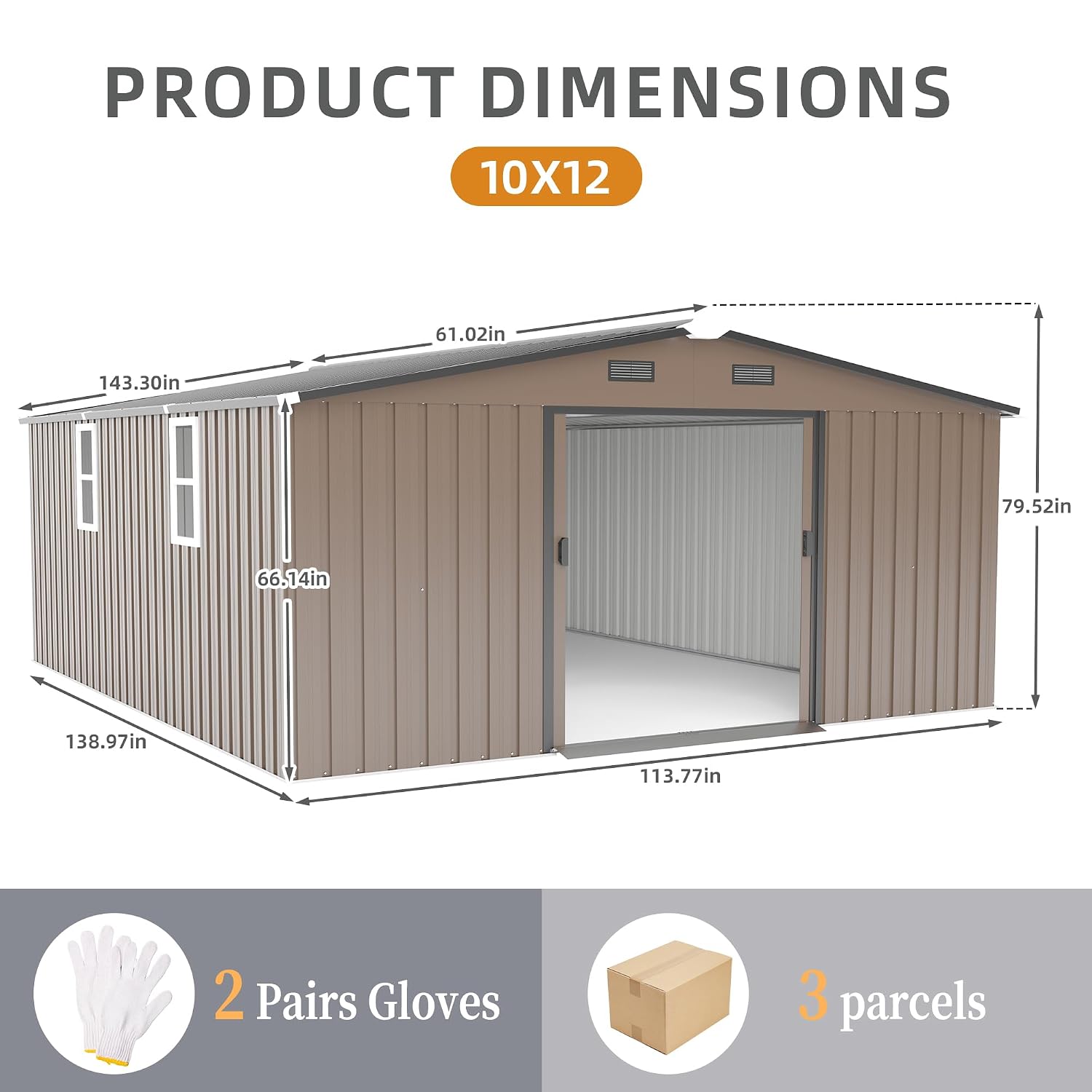 10x12 FT Outdoor Storage Shed, - Outdoor Furniture With Storage ulasan dan harga