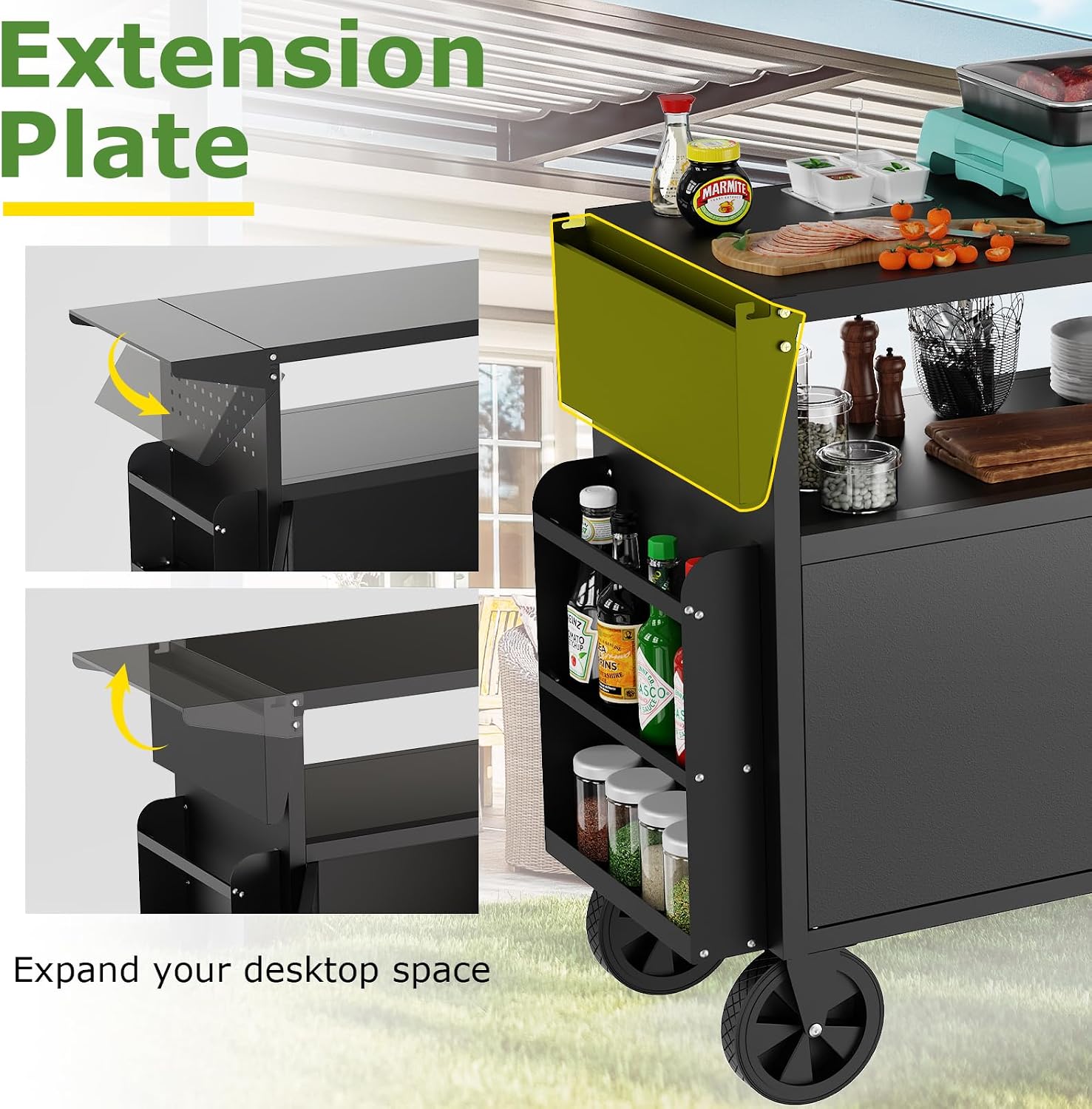 Outdoor Grill Cart Table With  - Outdoor Furniture With Storage ulasan dan harga