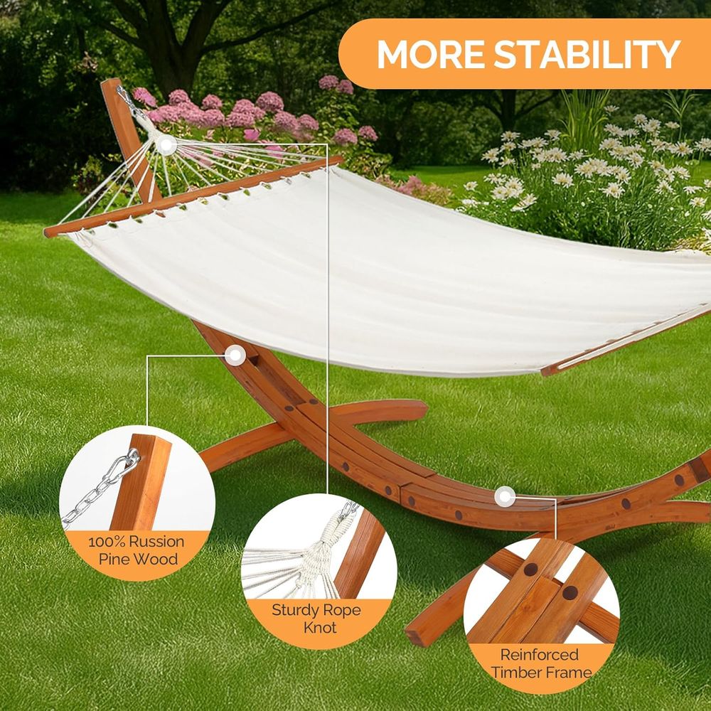 Double Hammock Set with Curved - Hammock With Stand ulasan dan harga