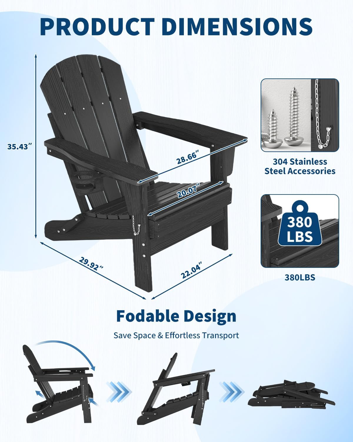 Folding Adirondack Chair HDPE  - Outdoor Furniture Hdpe ulasan dan harga
