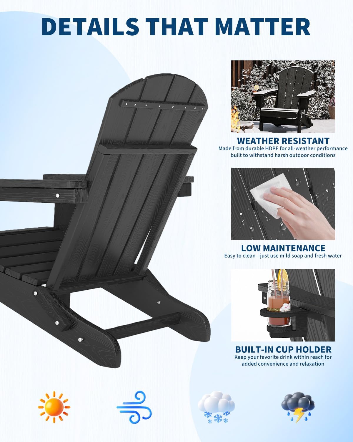 Folding Adirondack Chair HDPE  - Outdoor Furniture Hdpe ulasan dan harga