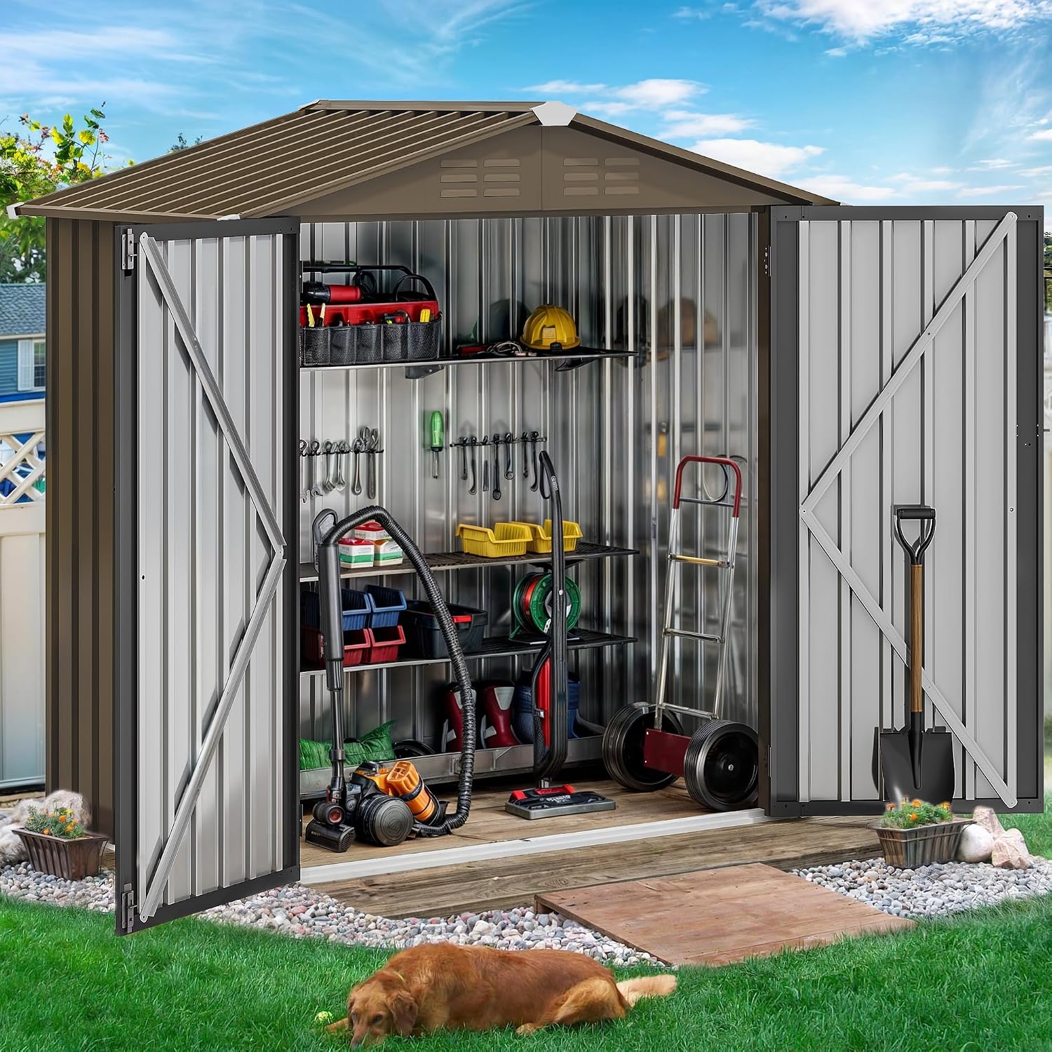 6x4ft Metal Outdoor Storage Sh - Outdoor Furniture With Storage ulasan dan harga