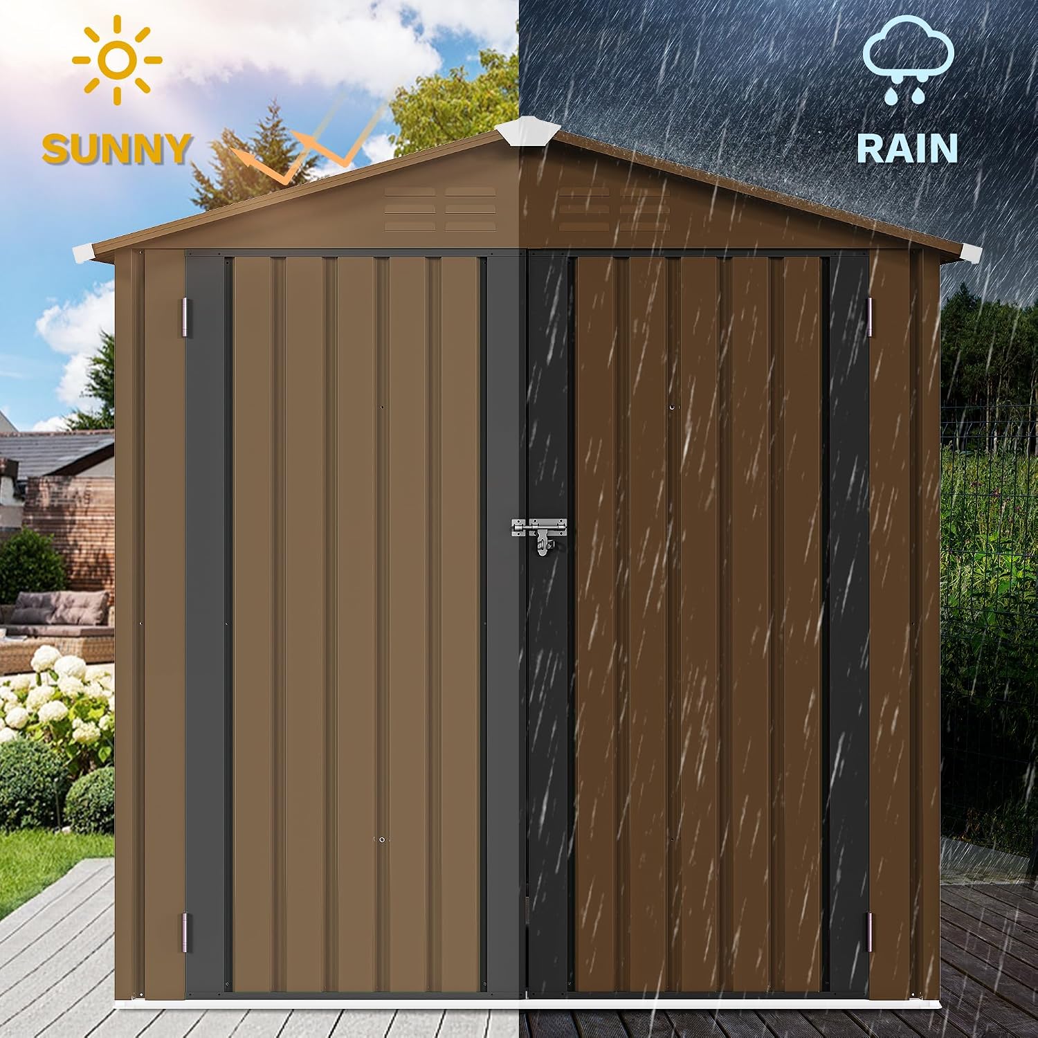6x4ft Metal Outdoor Storage Sh - Outdoor Furniture With Storage ulasan dan harga