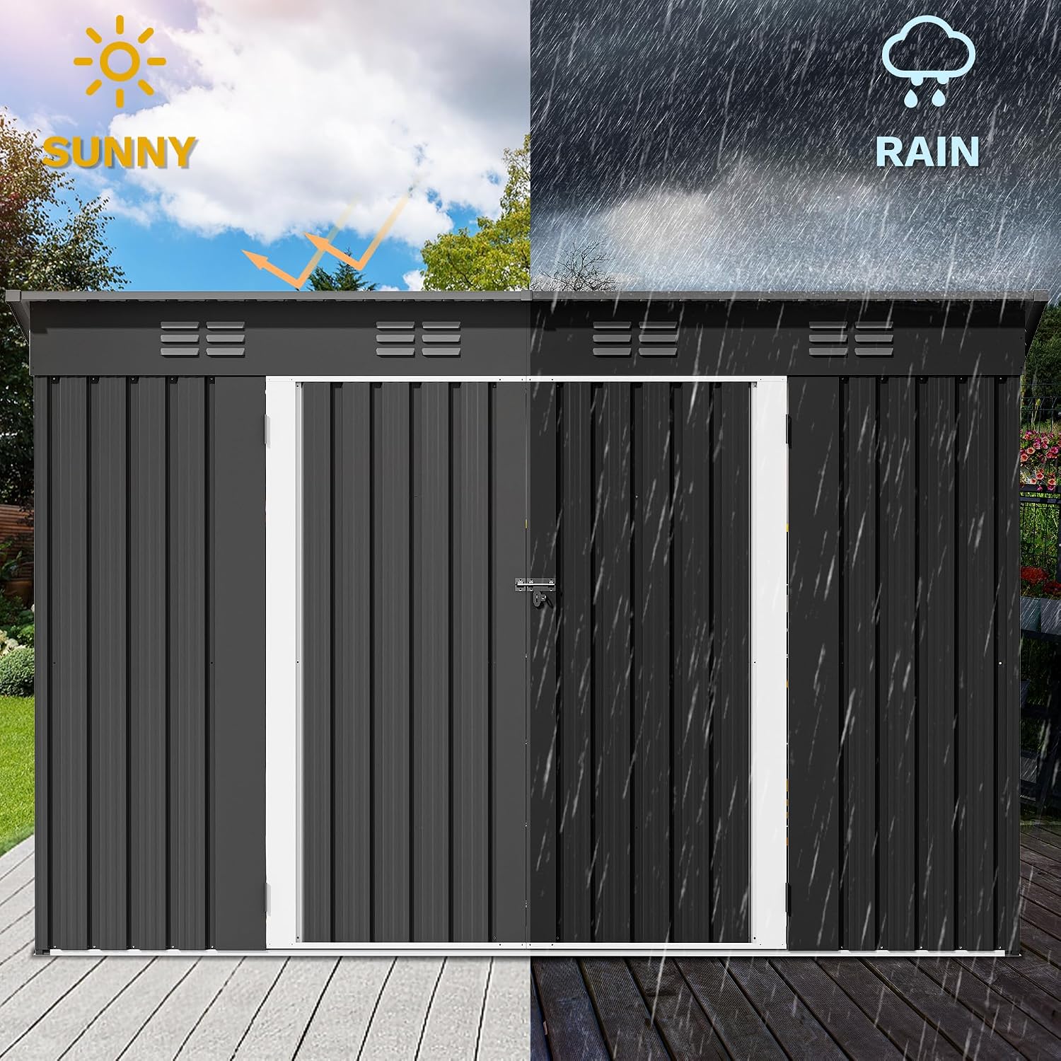 9' x 4' Outdoor Storage Shed w - Outdoor Furniture With Storage ulasan dan harga