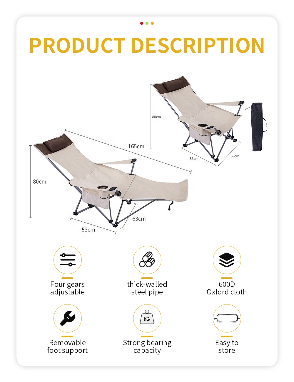 Portable Folding Reclining Cha - Outdoor Furniture With Storage ulasan dan harga