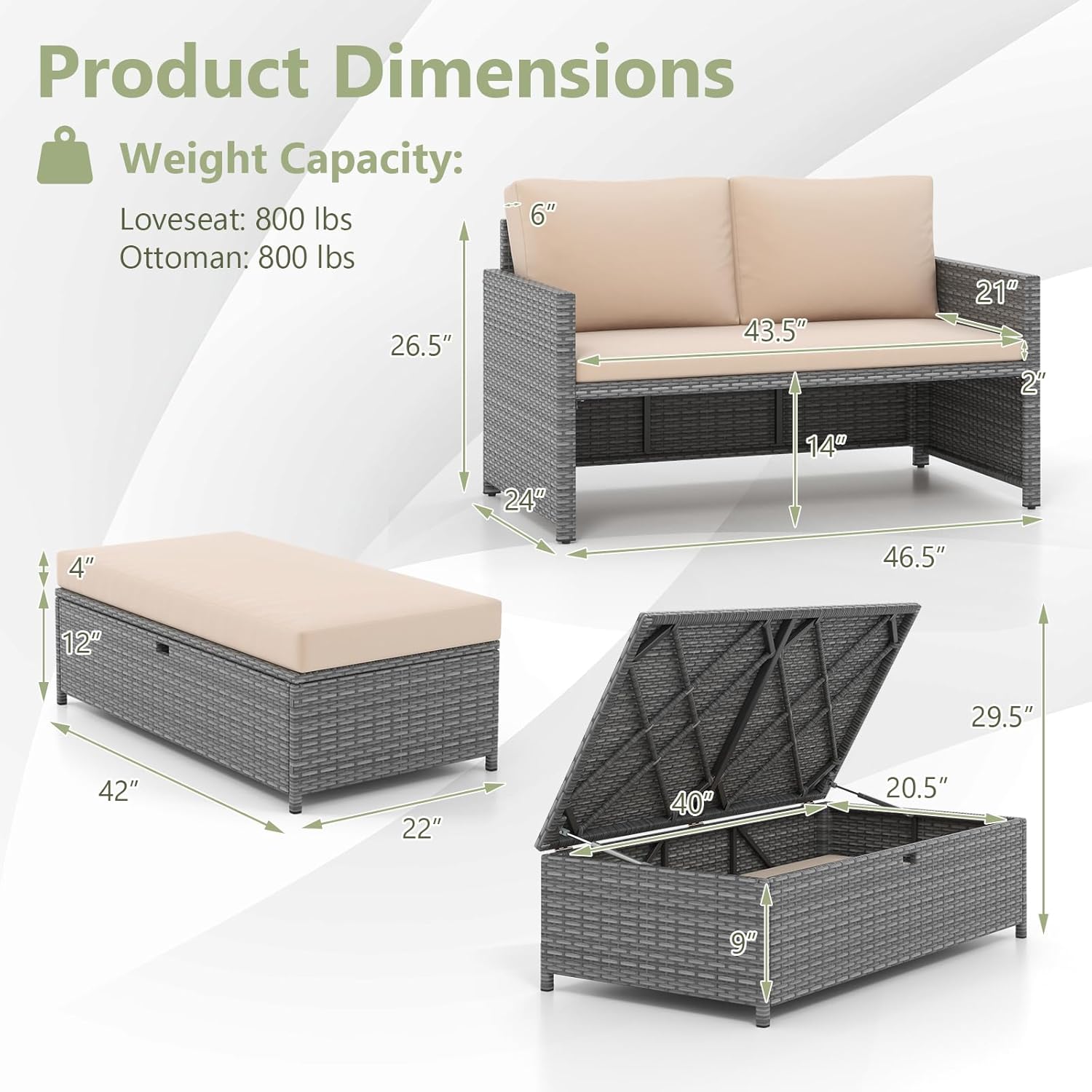 Wicker Patio Daybed Loveseat O - Outdoor Furniture For Pool ulasan dan harga