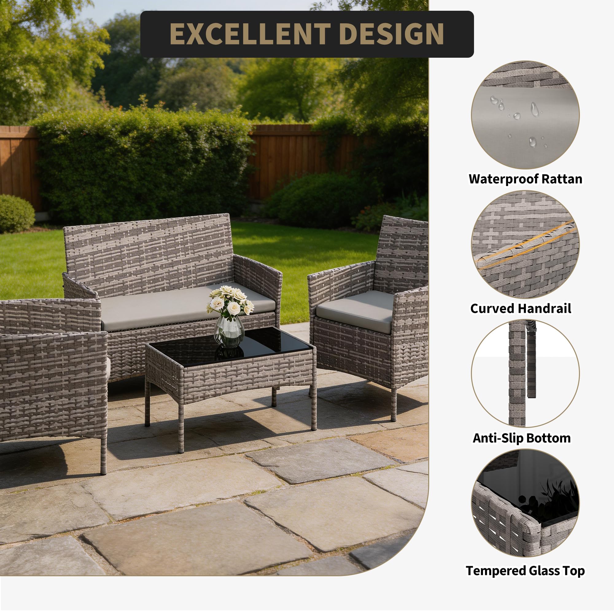 4-Piece Patio Furniture Set, O - Outdoor Furniture Hong Kong ulasan dan harga