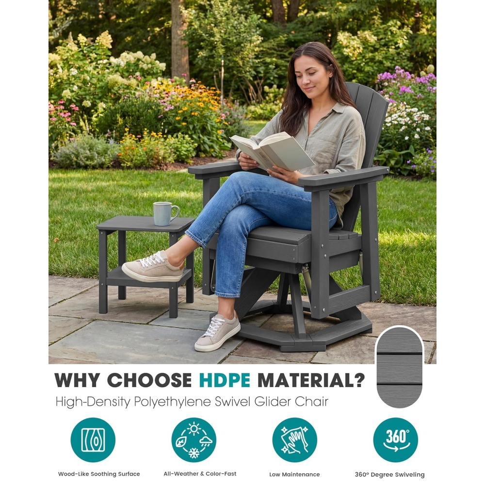 Adirondack Swivel Glider Chair - Outdoor Furniture Hdpe ulasan dan harga