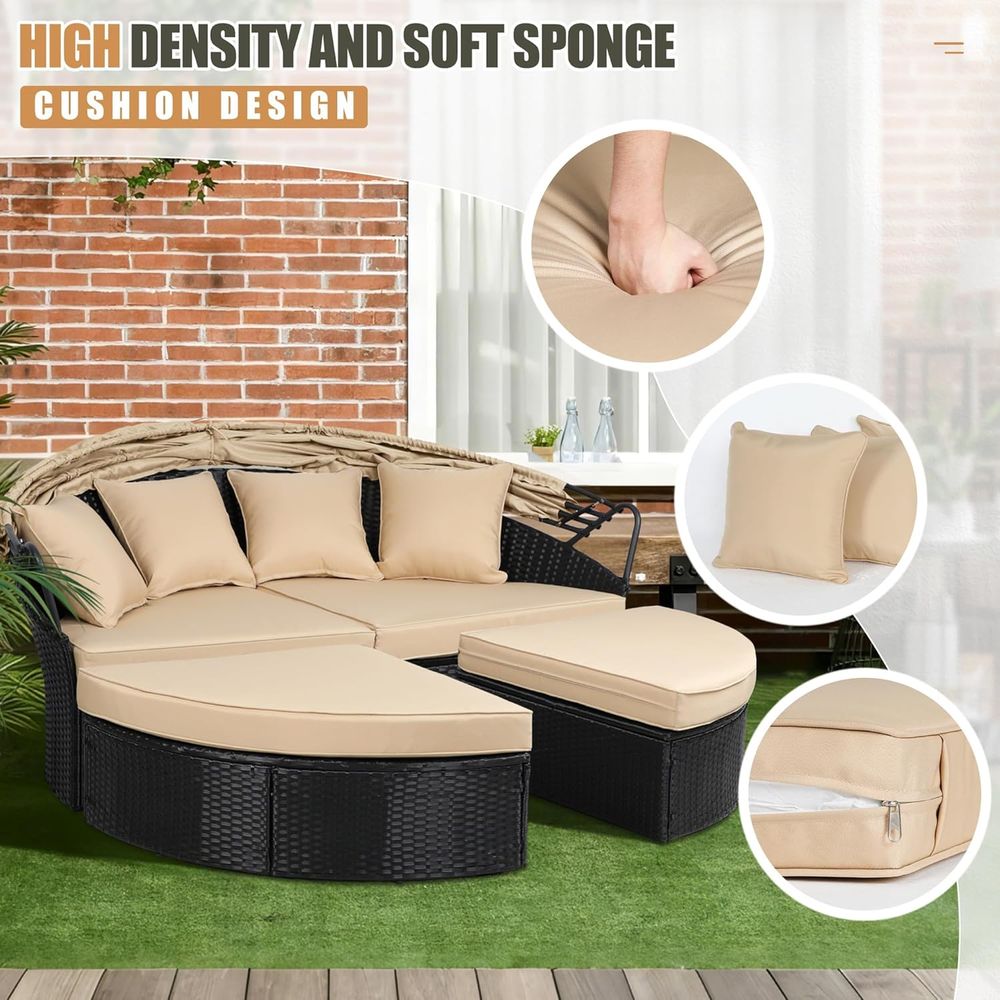 66 Inch Outdoor Patio Bed Roun - Outdoor Furniture Replacement Fabric ulasan dan harga
