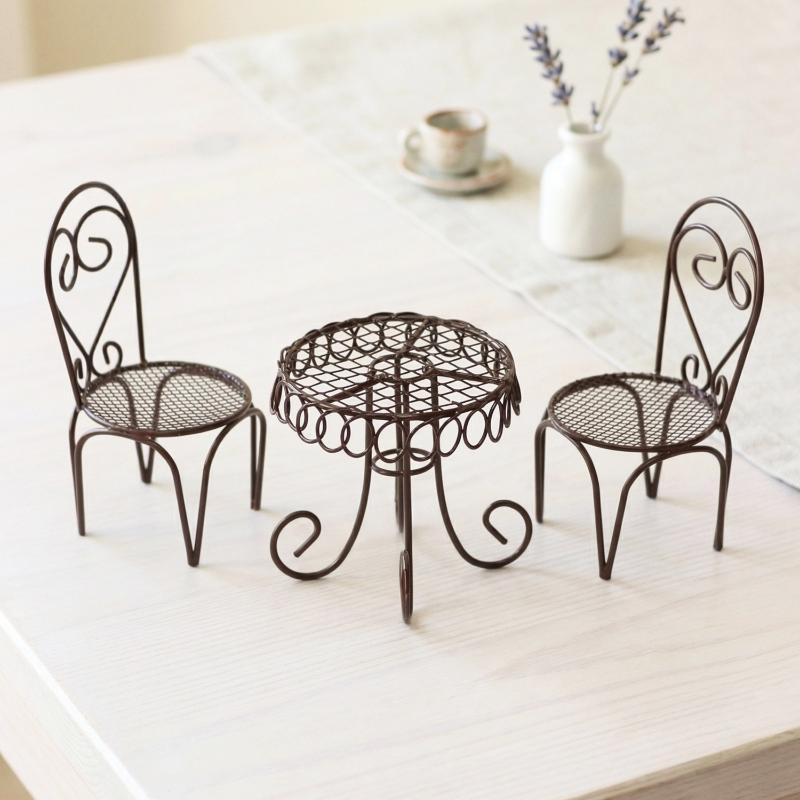 1/3Pcs Dollhouse Garden Displa - Outdoor Furniture Table ulasan dan harga