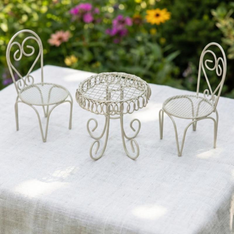 1/3Pcs Dollhouse Garden Displa - Outdoor Furniture Table ulasan dan harga