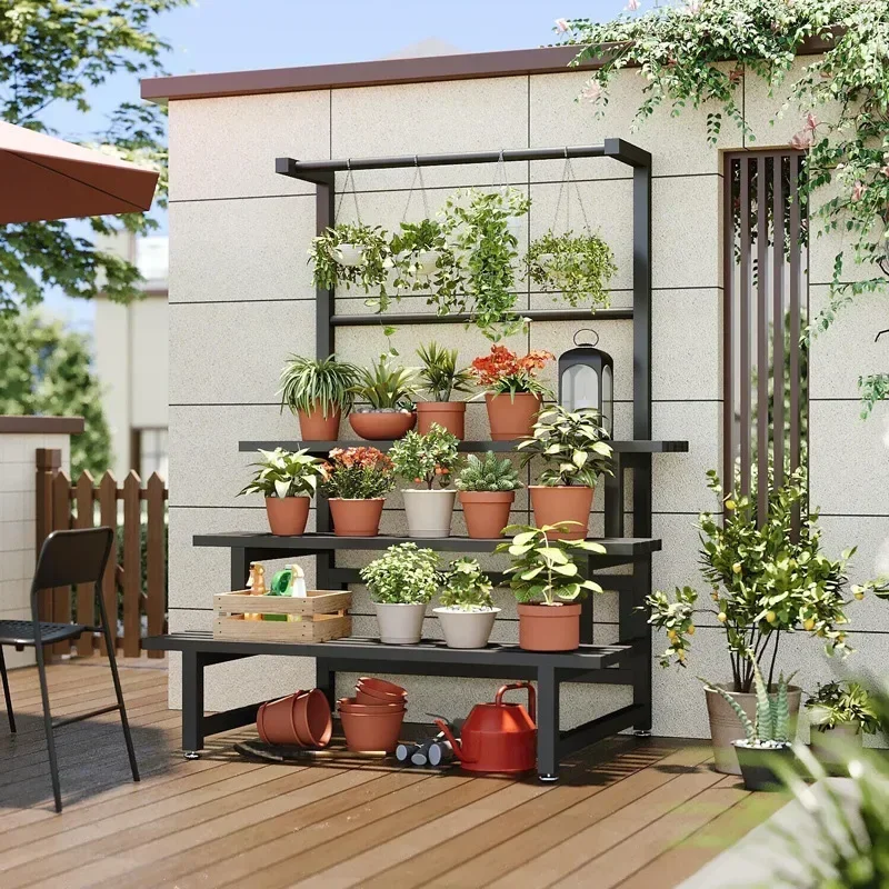 Tiered Display Plant Rack Shel - Outdoor Furniture On Sale ulasan dan harga