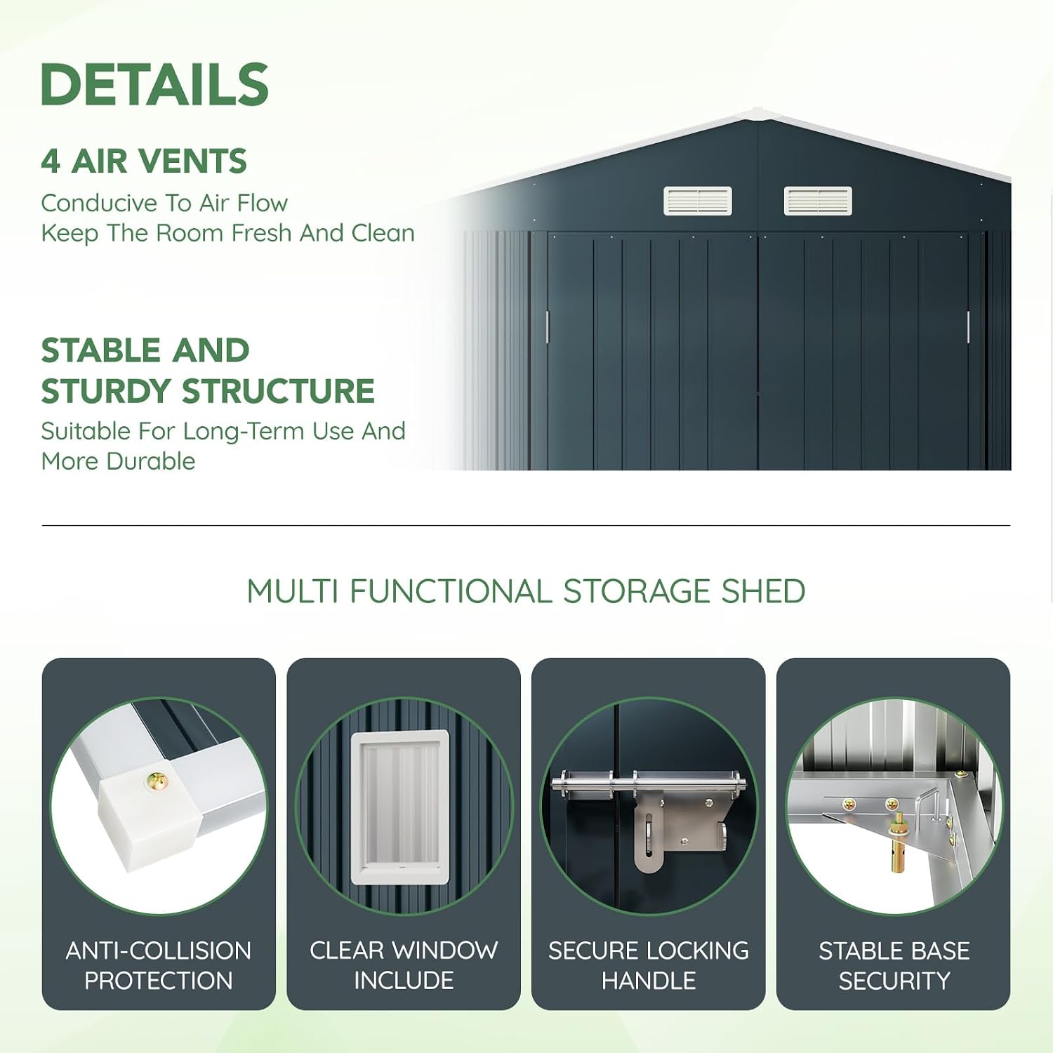 10x12X7.5FT Outdoor Steel Stor - Outdoor Furniture With Storage ulasan dan harga