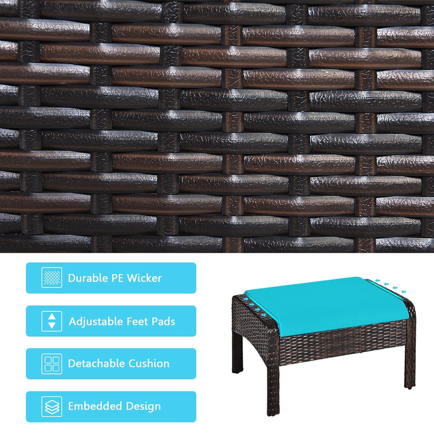 5 Piece Rattan Patio Set Cushi - Outdoor Furniture On Sale ulasan dan harga