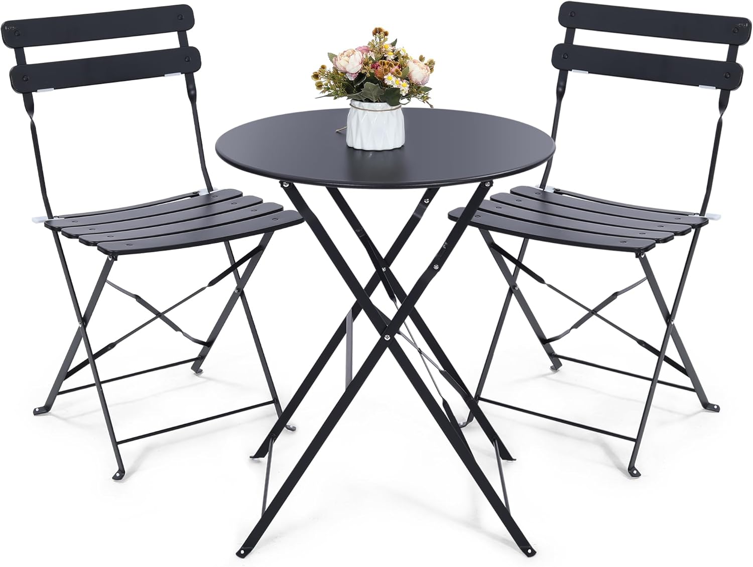 Space-saving black 3-piece fol - Outdoor Furniture Table ulasan dan harga