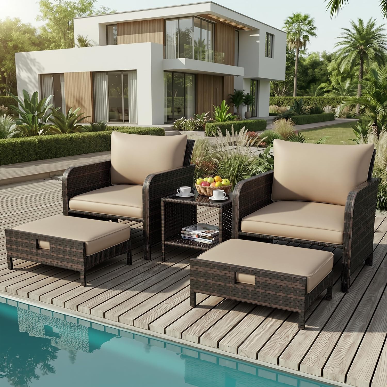 Patio 5 Piece Conversation Fur - Outdoor Furniture Deals ulasan dan harga