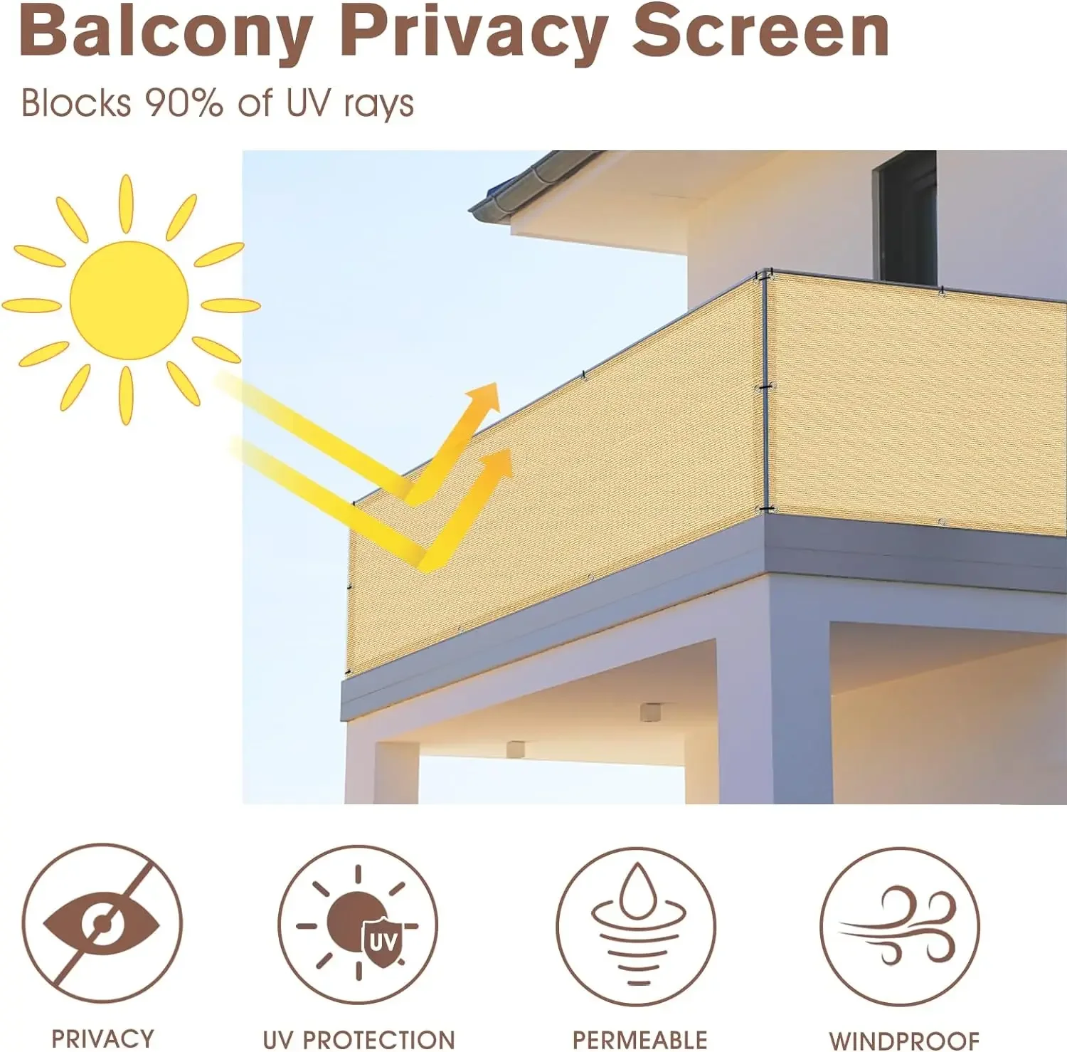 4x1M Balcony Privacy Screen He - Outdoor Furniture Hdpe ulasan dan harga