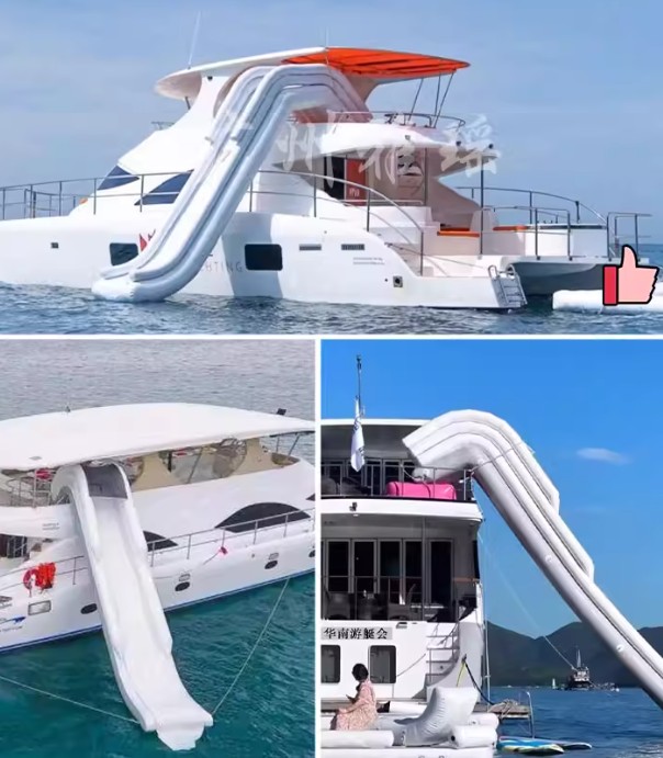 Inflatable water yacht slide b - Outdoor Furniture For Pool ulasan dan harga