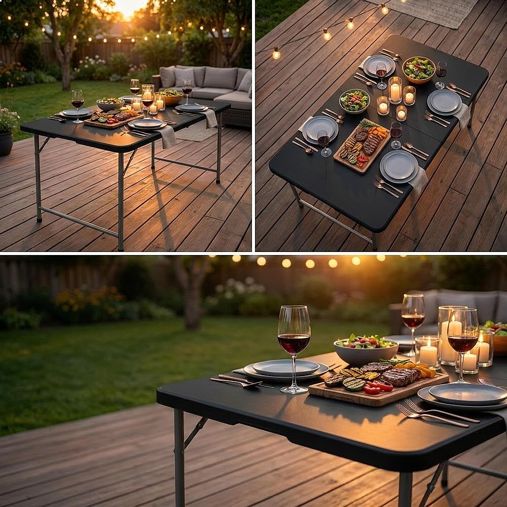 YITAHOME 6FT Folding Table Hea - Outdoor Furniture Hdpe ulasan dan harga