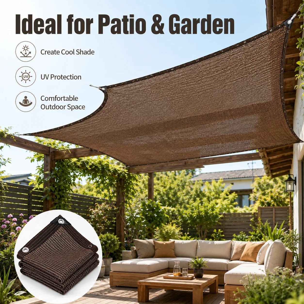Large Courtyard Shading Net –  - Outdoor Furniture Hdpe ulasan dan harga
